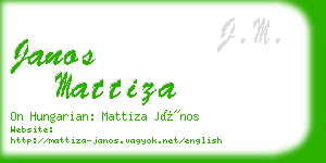 janos mattiza business card